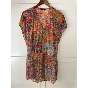 RALPH LAUREN 🌸 SHEER BOLD PRINT / BLOUSE / COVER UP